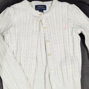 Ralph Lauren Little Girls Cream Cardigan Sz5